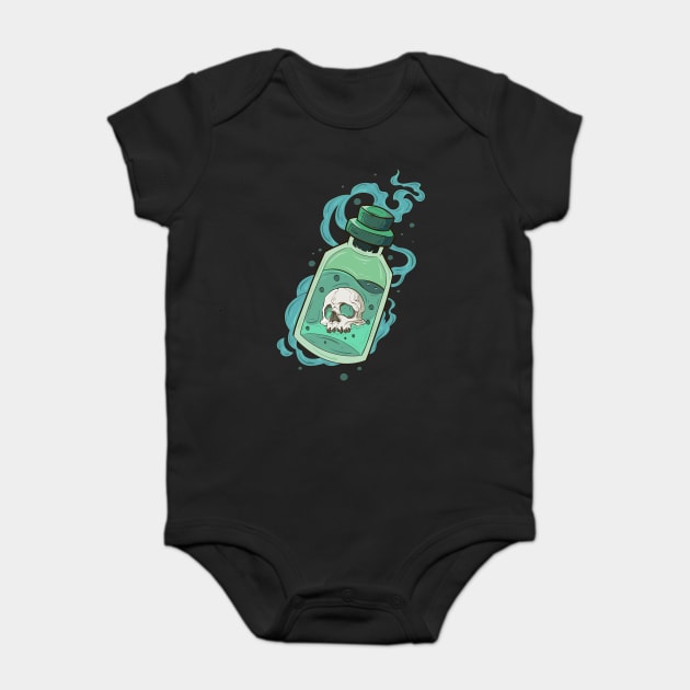 Japanese Skeleton venom bottle - Vector art illustration Baby Bodysuit by Yabisan_art